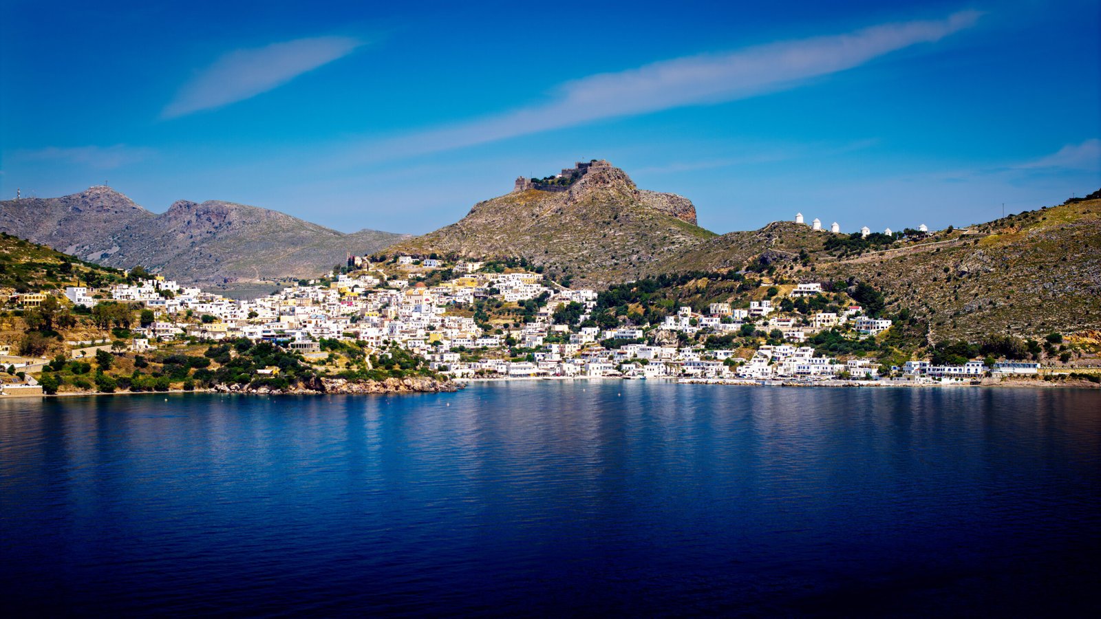 Pandeli beach by drone Leros Island